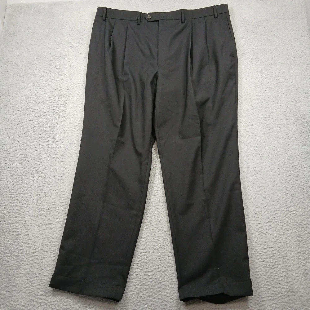 Lauren Ralph Lauren‎ Wool Dress Pants Mens 42x30 Black Total Comfort